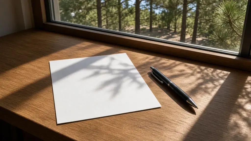 A blank form and a pen on a desk